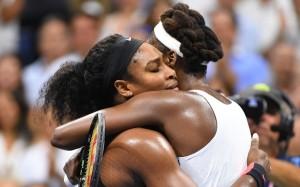 Sep 8, 2015; New York, NY, USA; Serena Williams of the USA (left) hugs sister Venus Williams of the USA after their match on day nine of the 2015 U.S. Open tennis tournament at USTA Billie Jean King National Tennis Center. Mandatory Credit: Robert Deutsch-USA TODAY Sports  / Reuters  Picture Supplied by Action Images *** Local Caption *** 2015-09-09T020929Z_620176580_NOCID_RTRMADP_3_TENNIS-U-S-OPEN.JPG